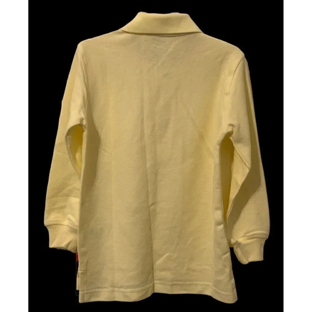 French Toast Boys School Uniform Size XS 4/5 Long Sleeve Pique Polo Yellow